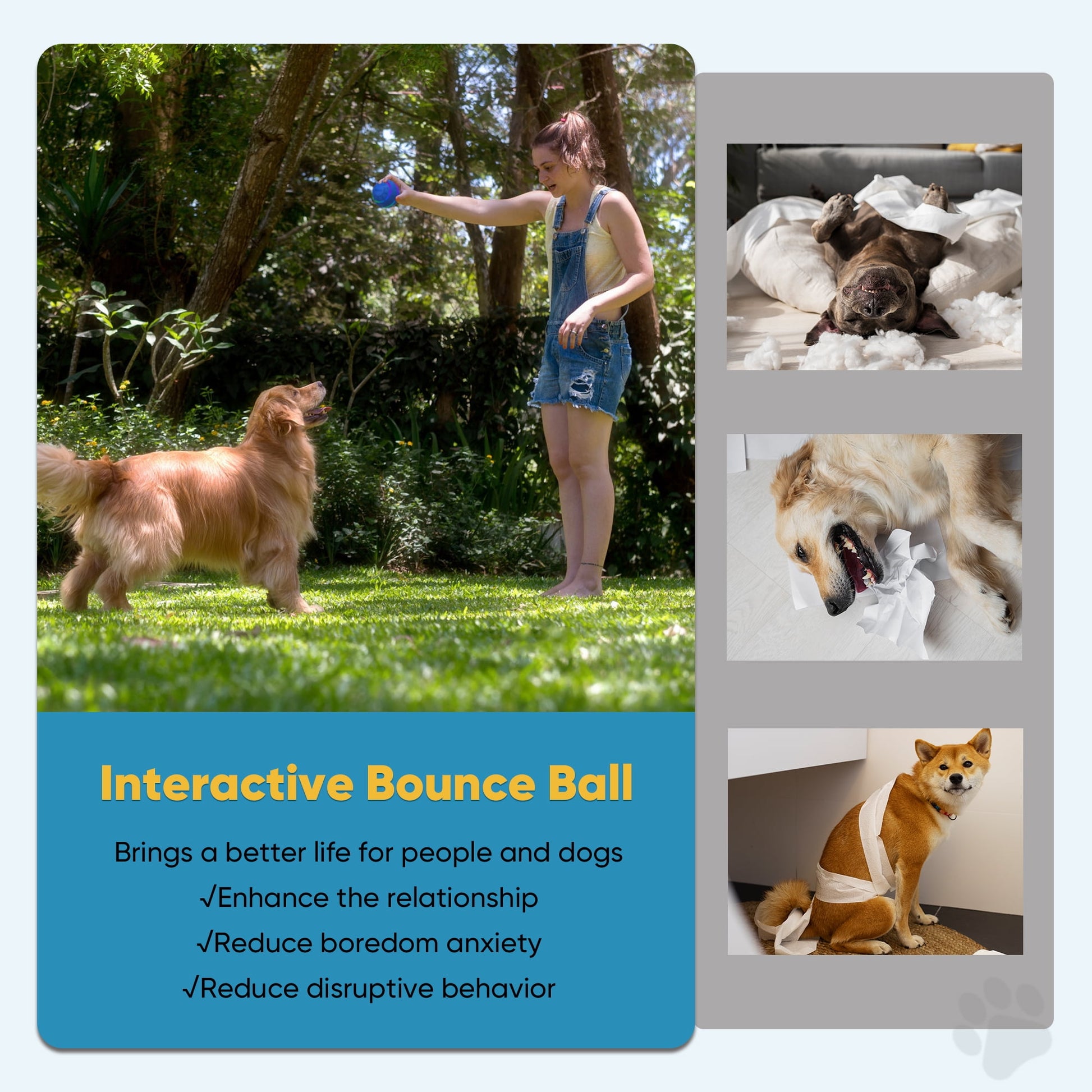 Exciting Interactive Dog Ball Toy - Rechargeable with Flashing LED Lights for Endless Fun!