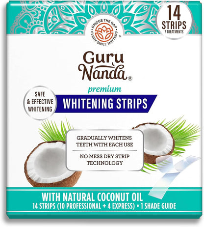 Transform Your Smile with GuruNanda Teeth Whitening Strips - 7-Day Non-Slip Treatment for a Radiant, Brighter Smile