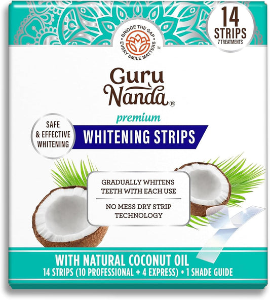 Transform Your Smile with GuruNanda Teeth Whitening Strips - 7-Day Non-Slip Treatment for a Radiant, Brighter Smile