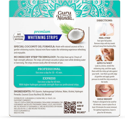 Transform Your Smile with GuruNanda Teeth Whitening Strips - 7-Day Non-Slip Treatment for a Radiant, Brighter Smile