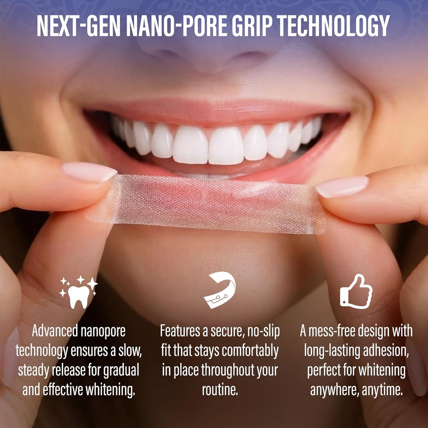 Transform Your Smile with GuruNanda Teeth Whitening Strips - 7-Day Non-Slip Treatment for a Radiant, Brighter Smile