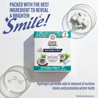 Transform Your Smile with GuruNanda Teeth Whitening Strips - 7-Day Non-Slip Treatment for a Radiant, Brighter Smile