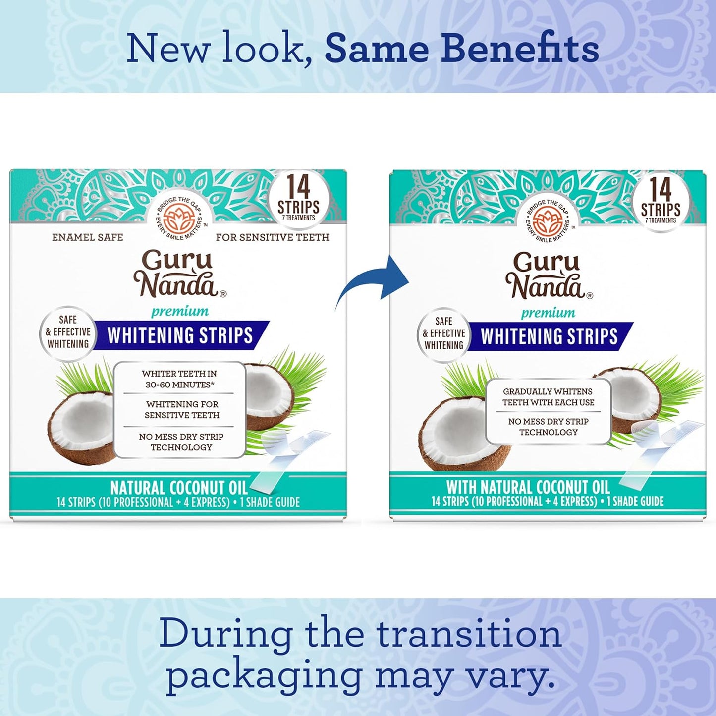 Transform Your Smile with GuruNanda Teeth Whitening Strips - 7-Day Non-Slip Treatment for a Radiant, Brighter Smile