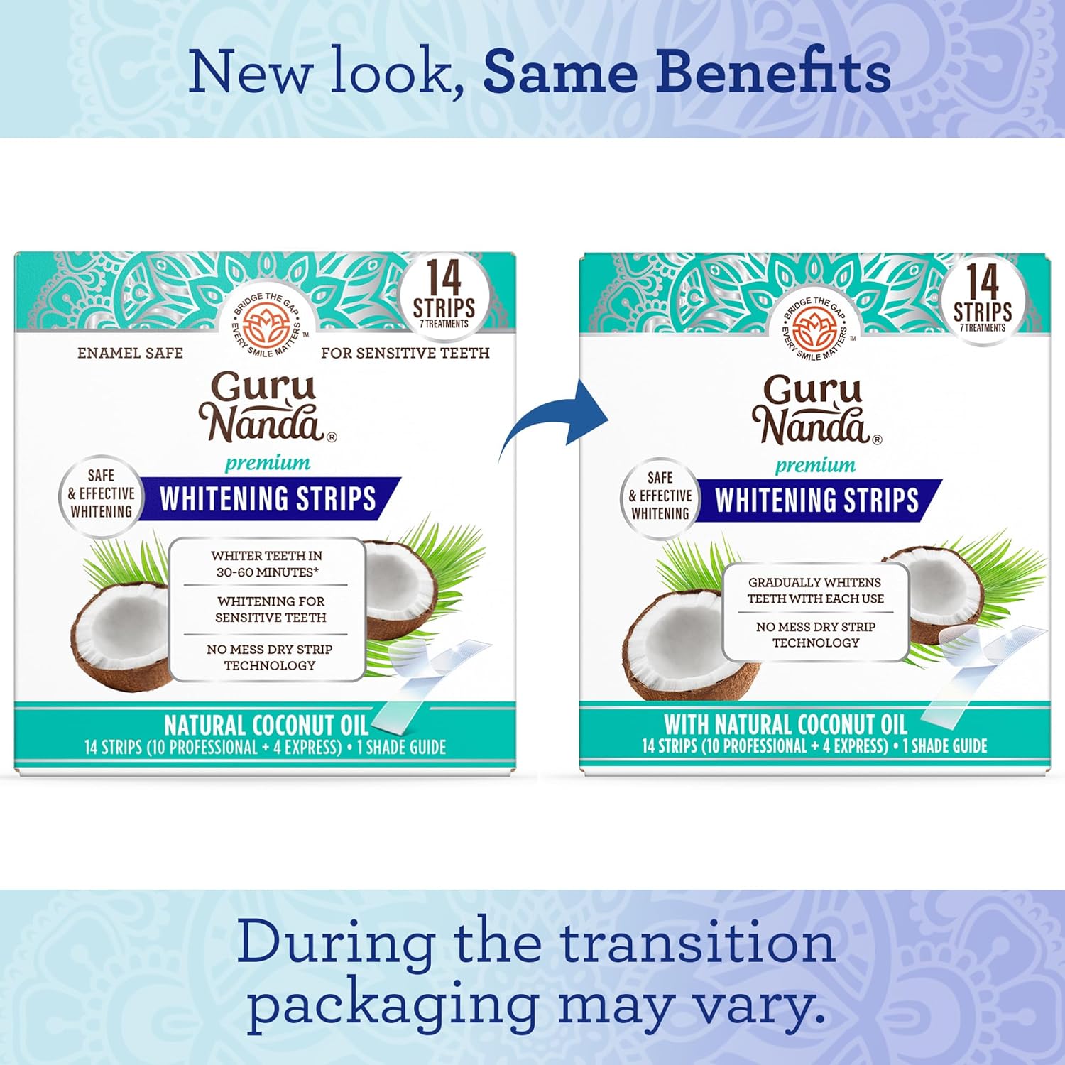 Transform Your Smile with GuruNanda Teeth Whitening Strips - 7-Day Non-Slip Treatment for a Radiant, Brighter Smile
