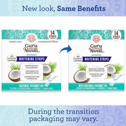 Transform Your Smile with GuruNanda Teeth Whitening Strips - 7-Day Non-Slip Treatment for a Radiant, Brighter Smile