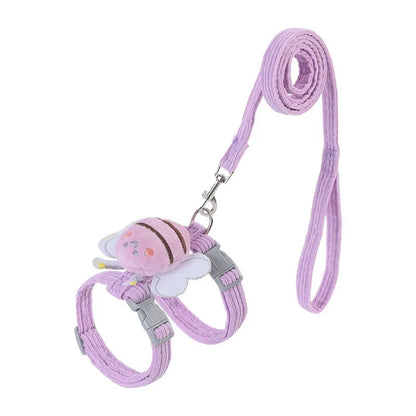 Adjustable Cartoon Bee Cat Harness and Leash Set - Perfect for Small to Medium Pets on Outdoor Adventures