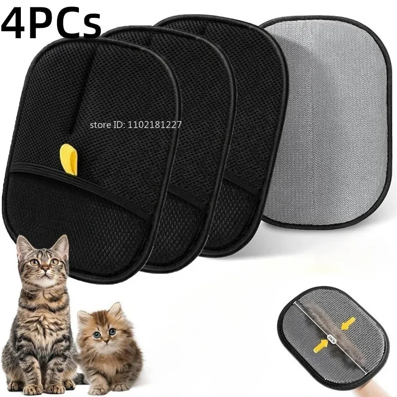 Revolutionary Pet Hair Cleaning Gloves - Double-Sided Grooming Tool for Effortless Cat & Dog Hair Removal on Sofas, Carpets & More (Available in 1-4 Pcs)