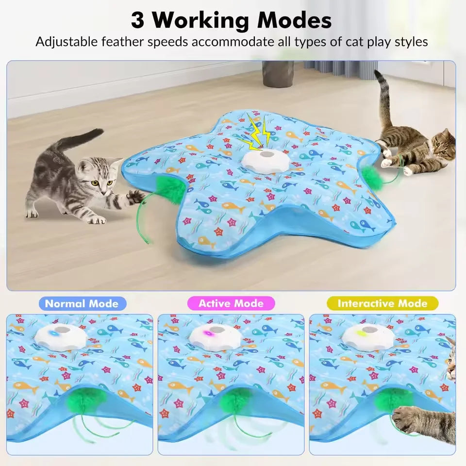 Engaging Hide and Seek Cat Toy with Bird Call Action - 3 Interactive Modes for Endless Fun!